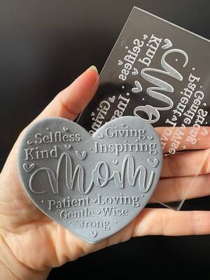 Pop-it acrylic stamp MOTHERS HEART; 10,0*8,0 cm