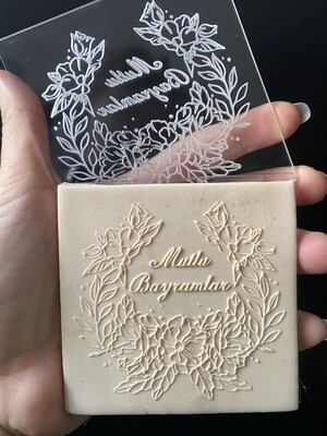 Paku Malzeme - Pop-it stamp kaşe MUTLU BAYRAMLAR-1; 8*8 cm Paku Malzeme - Pop-it stamp kaşe MUTLU BAYRAMLAR-1; 8*8 cm