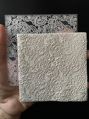Paku Malzeme - Pop-it stamp kaşe PEONY PATTERN; 10,0*10,0 cm