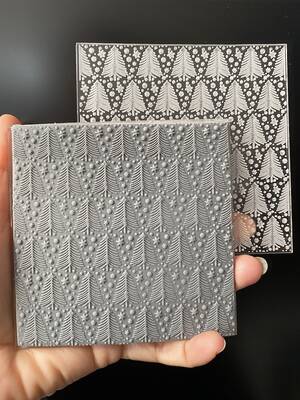 Pop-it acrylic stamp Pine Tree Background; 10,0*10,0 cm