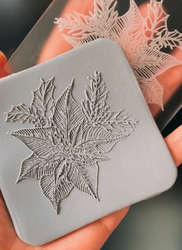 Paku Malzeme - Pop-it acrylic stamp POINSETTIA; 8,0*8,0 cm