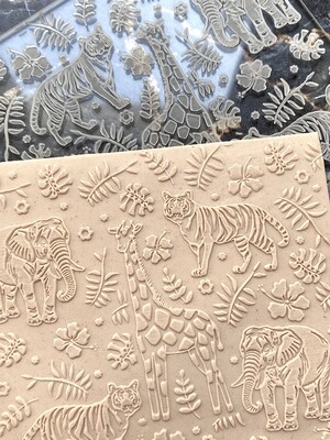 Paku Malzeme - Pop-it stamp kaşe SAFARI ANIMALS; 10x10 cm (1)