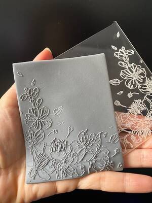 Pop-it acrylic stamp SAKURA CORNER; 10,0*8,0 cm