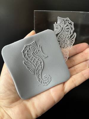 Pop-it acrylic stamp SEAHORSE; 8,0*8,0 cm Pop-it acrylic stamp SEAHORSE; 8,0*8,0 cm
