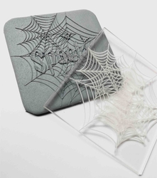 Paku Malzeme - Pop-it acrylic stamp SPOOKY WEB; 8,0*8,0 cm