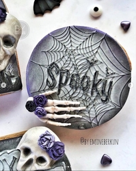 Paku Malzeme - Pop-it acrylic stamp SPOOKY WEB; 8,0*8,0 cm (1)