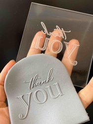 Paku Malzeme - Pop-it acrylic stamp THANK YOU; 8,0*8,0 cm