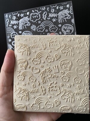 Paku Malzeme - Pop-it stamp kaşe UNICORN-2; 10x10 cm Paku Malzeme - Pop-it stamp kaşe UNICORN-2; 10x10 cm