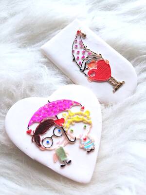 Pop-it stamp kaşe Valentine Couple; 5,0*3,0 cm