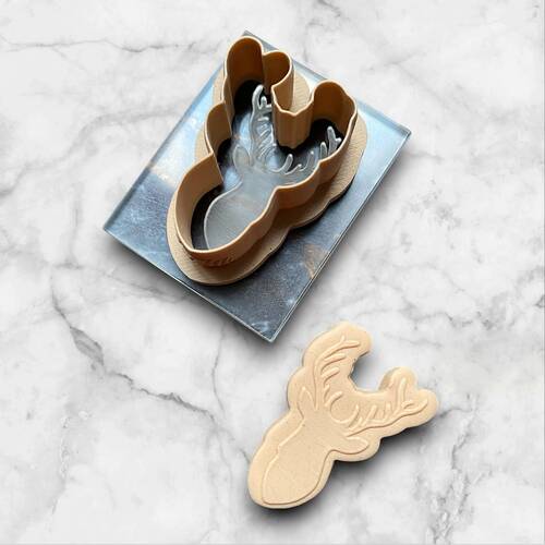 Pop-it stamp kaşe ve kesici seti DEER BUST; 5x4 cm