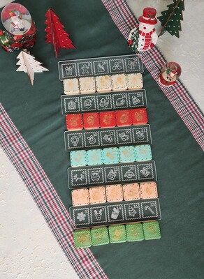 Pop-it stamp kaşe ve kesici seti NOEL TAKVİMİ; 4 cm bölmeli - Thumbnail