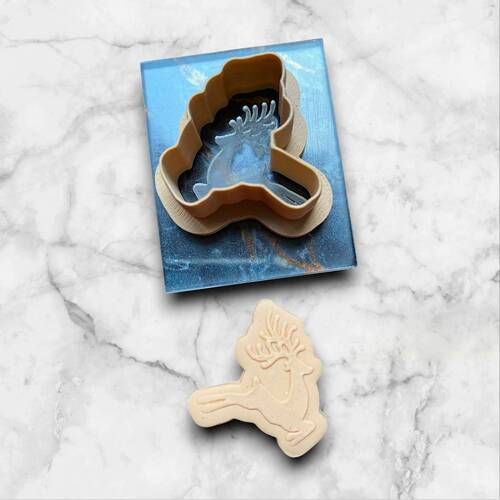 Pop-it stamp kaşe ve kesici seti REINDEER; 5x4 cm