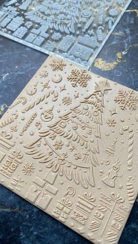 Pop-it stamp kaşe XMAS VILLAGE; 8x8 cm