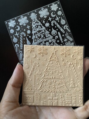 Paku Malzeme - Pop-it stamp kaşe XMAS VILLAGE; 8x8 cm Paku Malzeme - Pop-it stamp kaşe XMAS VILLAGE; 8x8 cm