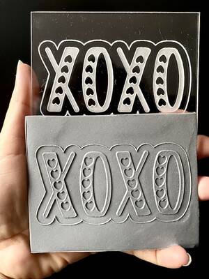 Pop-it acrylic stamp XOXO; 10x8 cm