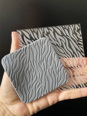 Pop-it acrylic stamp ZEBRA BACKGROUND; 10,0*10,0 cm