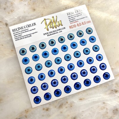 Paku Malzeme - Reçine göz Mavi RG10; 8*8 mm