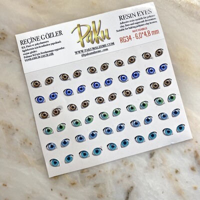 Paku Malzeme - Reçine göz RG34; 6,0*4,8 mm Paku Malzeme - Reçine göz RG34; 6,0*4,8 mm