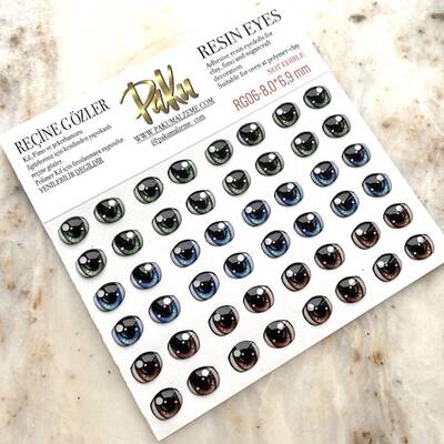 Resin eyes for dolls RG06; 8,0*6,9 mm