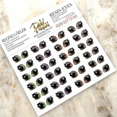 Resin eyes for dolls RG09; 8,0*7,9 mm