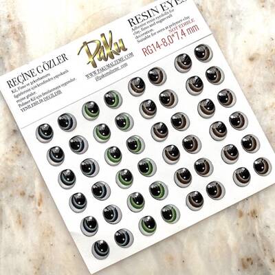 Resin eyes for dolls RG14; 8,0*7,4 mm
