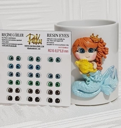 Resin eyes for dolls RG16; 8,0*6,8 mm - Thumbnail