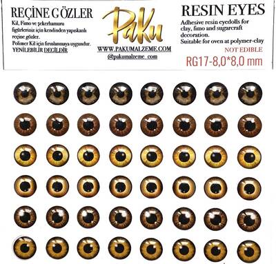 Resin eyes for dolls RG17; 8,0*8,0 mm