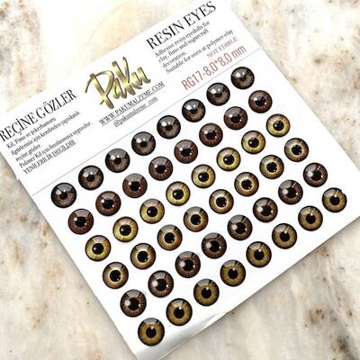 Resin eyes for dolls RG17; 8,0*8,0 mm