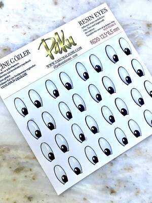 Resin eyes for dolls RG20 Mickey; 13,5*6,5 mm