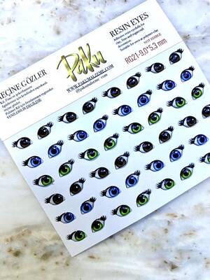 Resin eyes for dolls RG21; 9,0*5,3 mm