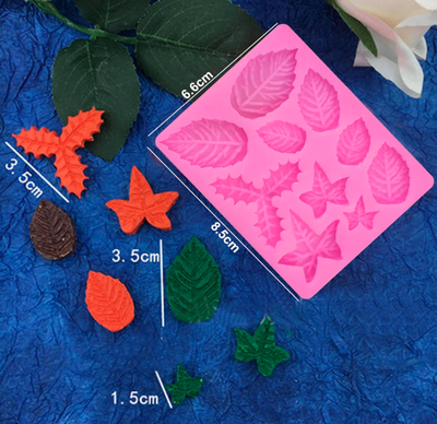Silicone mold Autumn Leaves; 90x72 mm - Thumbnail