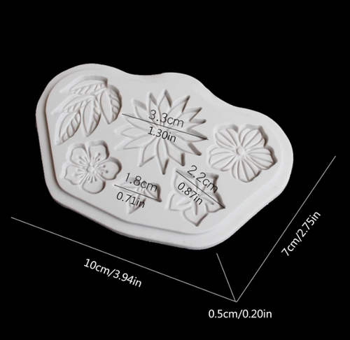 Silicone mold Spring Flowers; 100x70 mm