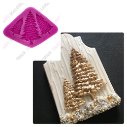 Paku Malzeme - Silicone mold 3-Pine Trees; 12,5*9,1 cm