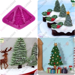 Paku Malzeme - Silicone mold 3-Pine Trees; 12,5*9,1 cm (1)