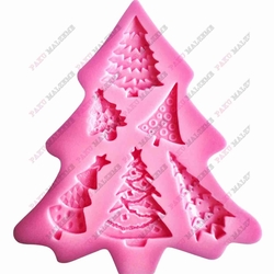 Paku Malzeme - Silicone mold 6-Pine Trees; 11*9,6 cm