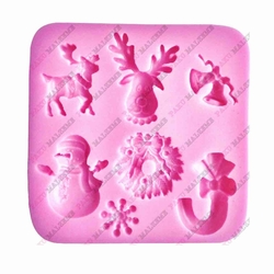 Paku Malzeme - Silicone mold 7-Christmas Figures; 8*8 cm