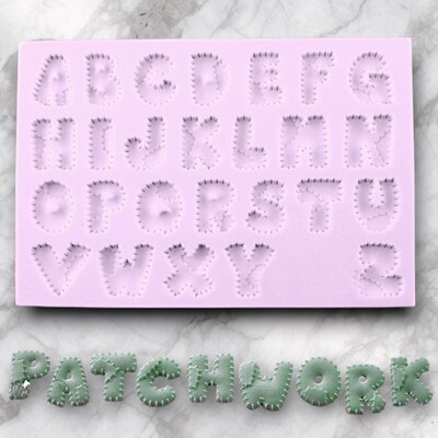 Paku Malzeme - Silikon Alfabe PATCHWORK Büyük Harfler( harf boyu 2 Cm ); 15,5*11 cm