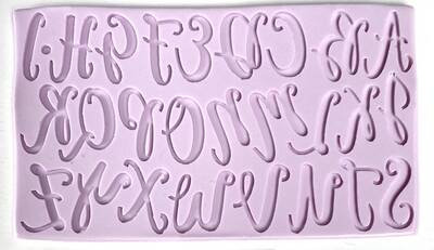 Silicone mold Calligraphy Alphabet Blush Upper Case