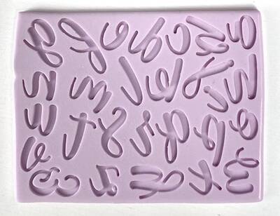 Silicone mold Calligraphy Alphabet Blush Lower Case