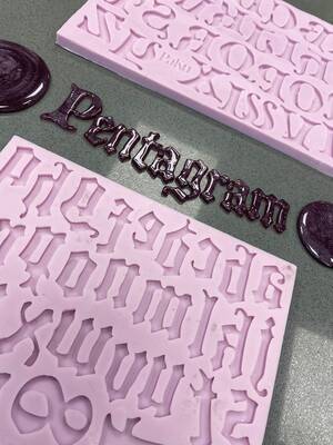 Silicone mold Alphabet Gothica Lower Case & Numbers