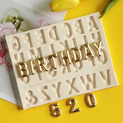 Silicone mold Alphabet Cubic Upper Case ( letters height 40 mm )
