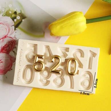 Silicone mold Alphabet Cubic Numbers ( height 24 mm )
