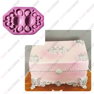 Silikon kalıp 2li broş; 11,8*7,3 cm