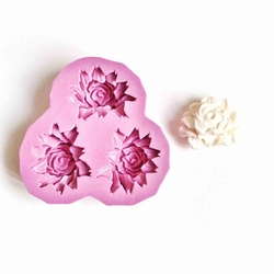 Paku Malzeme - Silicone mold 3-peony; 7,5*7,5 cm