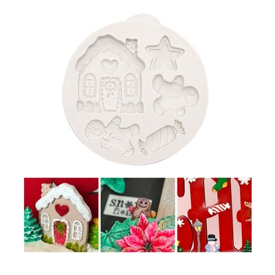 Paku Malzeme - Silikon kalıp 5li Yılbaşı Figür; 75 mm