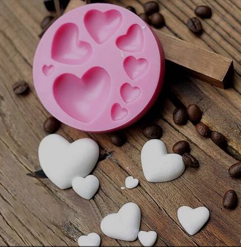 Silikon kalıp 8li kalp; 75 mm