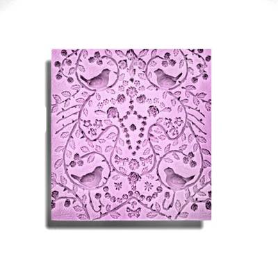 Silicone mold Vintage Birds Relief; 19,5*19,5 cm