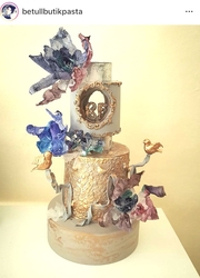 Silicone mold Vintage Birds Relief; 19,5*19,5 cm - Thumbnail