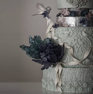 Silicone mold Vintage Birds Relief; 19,5*19,5 cm