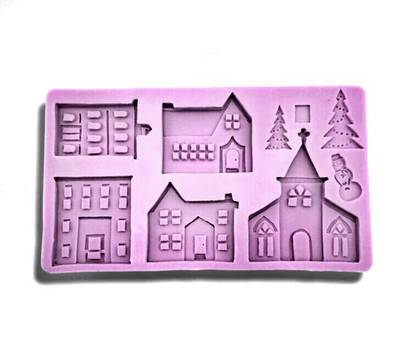 Silicone mold Gingerhouses; 21*12 cm
